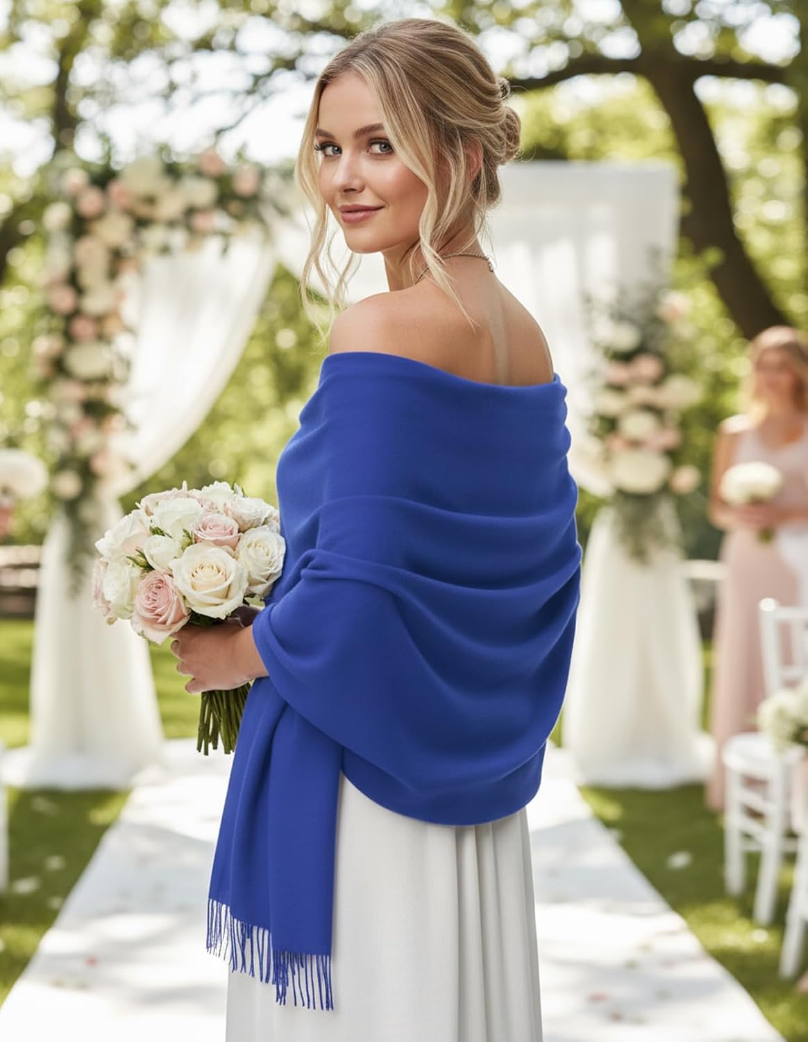 Women's Scarf Pashmina Shawls and Wraps for Evening Dress Wedding Bridal Bridesmaid Winter Warm Long Large Scarves - Colors A