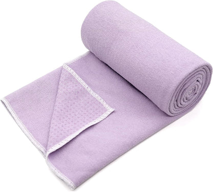 Eunzel Hot Yoga Towel - Microfiber Non Slip Yoga Mat Towel with Grip Dot Sweat Absorbent Towel for Hot Yoga, Pilates and Fitness 72" x 24", Dark Cyan/Orange