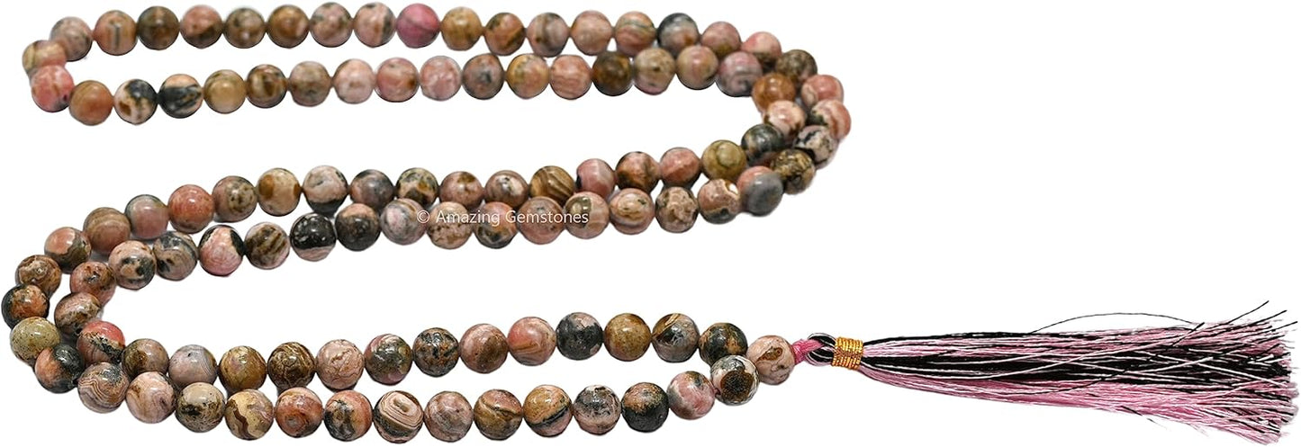 Amazing Gemstone 108 Beads Handmade Mala (Knotted, Rudraksha) - Colors B