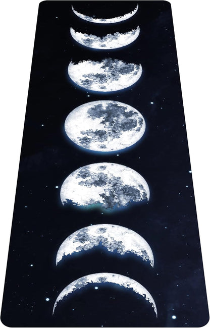 nuveti Printed Travel Yoga Mat-1/16 Inch Thick Non Slip Fitness Workout Mat with Carrying Bag, Foldable Lightweight Suede & Natural Rubber Yoga Mat for Yoga Pilates and Fitness 72" L x 24" W x 1.5mm