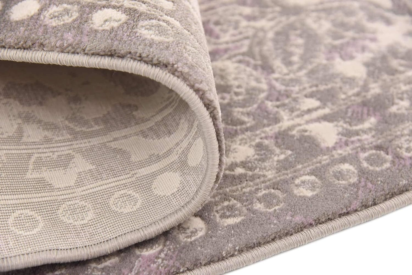 Unique Loom New Classical Collection Area Rug - Olwen (4'Round, Purple/ Gray)
