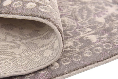 Unique Loom New Classical Collection Area Rug - Olwen (4'Round, Purple/ Gray)