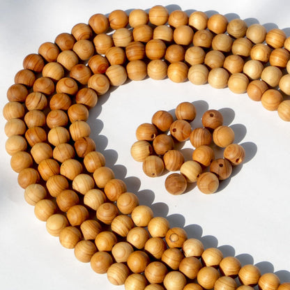 320PCS 8mm Natural Wood Beads Thuja for Making Mala Beads Bracelet Necklace Jewelry DIY Has Pine Fragrance Cedar
