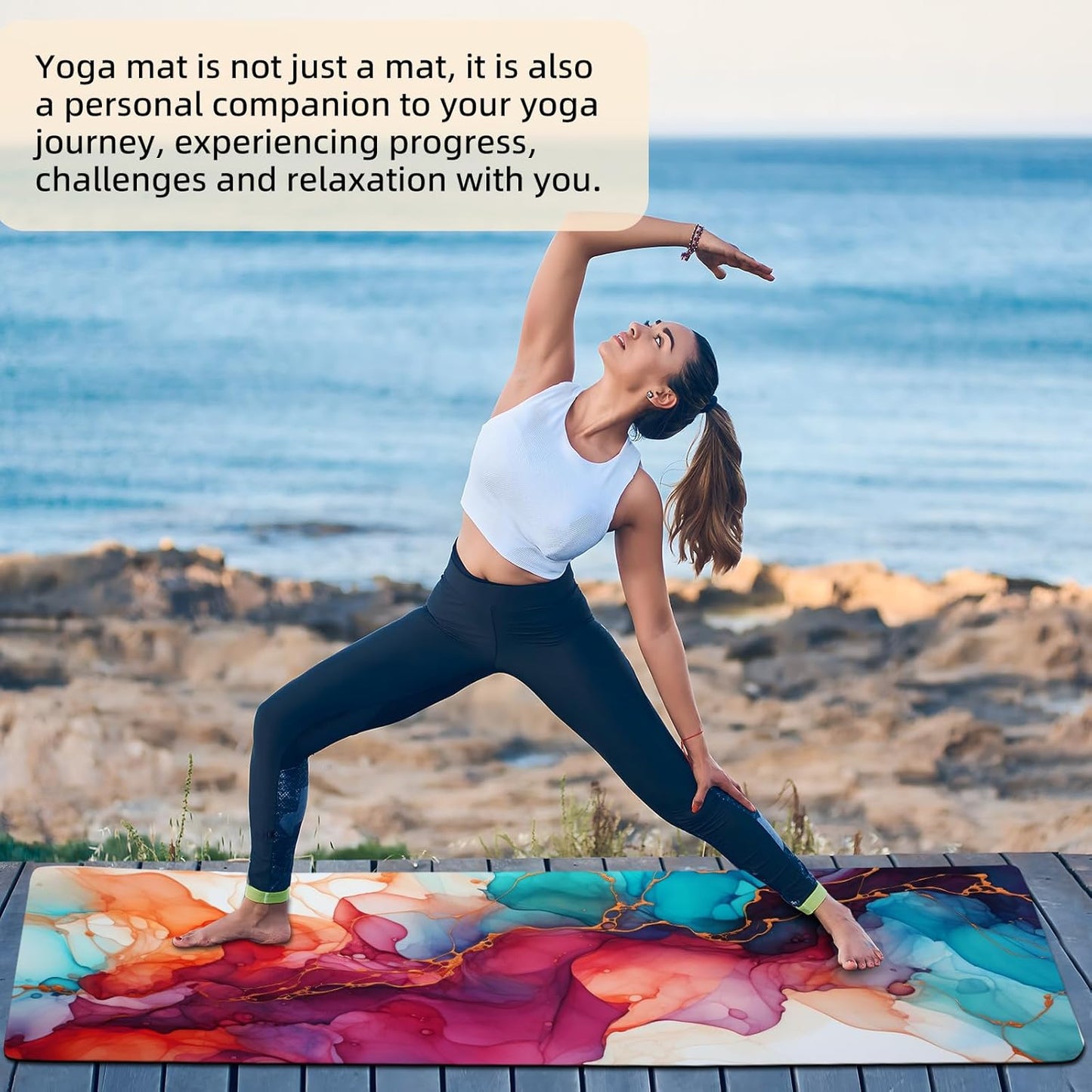 FOLAI Extra Thick Yoga Mat 6mm，pilates mat thick - Non-Slip Exercise Mat for HIIT, Pilates & Home Workouts & Workout with Free Carry Strap