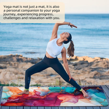 FOLAI Extra Thick Yoga Mat 6mm，pilates mat thick - Non-Slip Exercise Mat for HIIT, Pilates & Home Workouts & Workout with Free Carry Strap