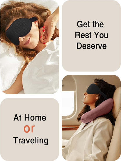 MABAO Sleep Mask for Side Sleeper, Eye Mask for Sleeping Women Men, 3D Contoured Cup No Eye Pressure 100% Light Blocking Sleeping Mask with Adjustable Strap Night Blindfold Flight, Travel, Nap, Black