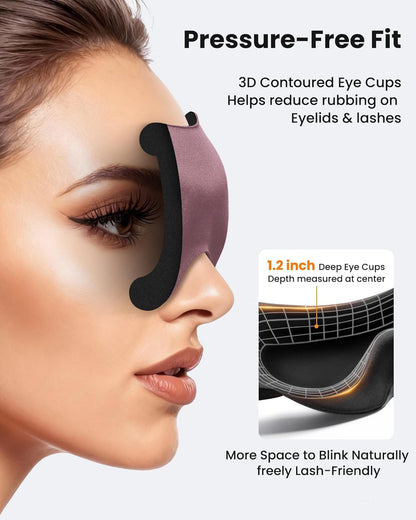 3 Pack Sleep Masks for Side Sleepers, True Blackout 3D Eye Mask for Sleeping, Zero Eye Pressure, Lash-Friendly, Adjustable Soft Eye Cover for Women Men, Travel Night Blindfold