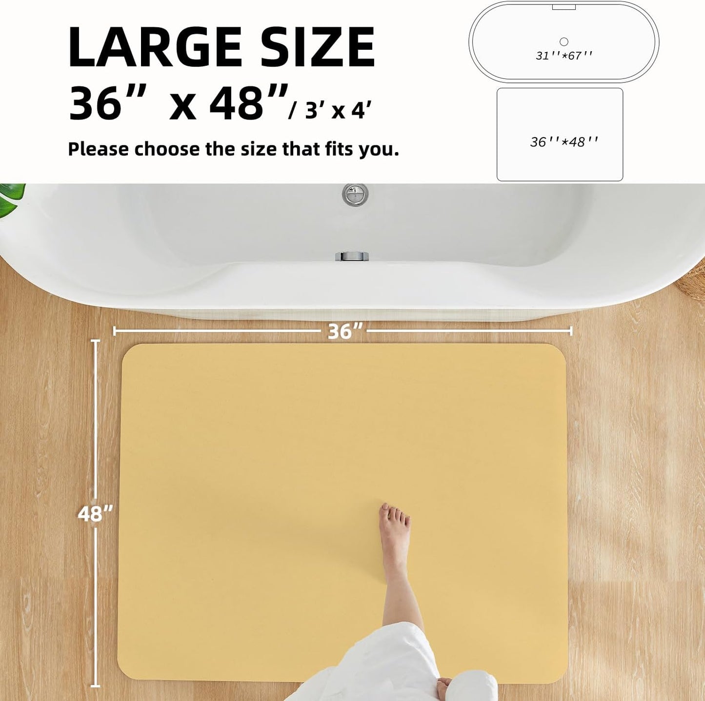 TYUU Bath Mat, Bathroom Rugs Non Slip Washable Thin Absorbent Quick Dry Bath Mat Fits Under Door Bathroom Floor Mat Perfect for Bath, Shower, or Sink 24"x36" Dark Grey