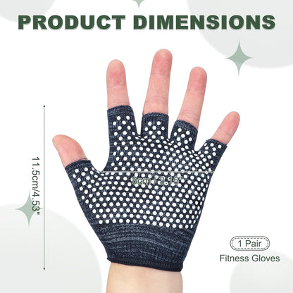 Yoga Gloves, Non Slip Fingerless Pilates Gloves Breathable Exercise Workout Mittens