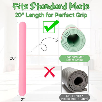 Aolamegs Yoga Mat Strap Slap Band-Instant One Snap Holder Keeps Mats Tightly Rolled & Secure -Soft Silicone Gym Accessories