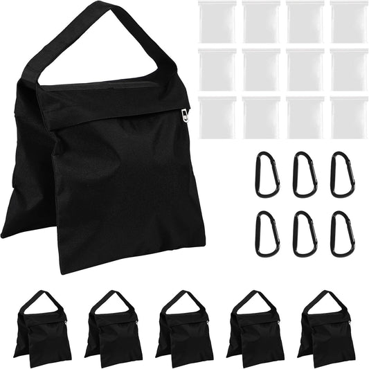 12 Pack Sandbags Weight Bags for Photography Equipments, Photography Sand Weight Bags, Heavy Duty Sandbags for Backdrop Stand, Outdoor Canopy, Photo Tripod,Pop up Tent, Umbrella Base (Black)