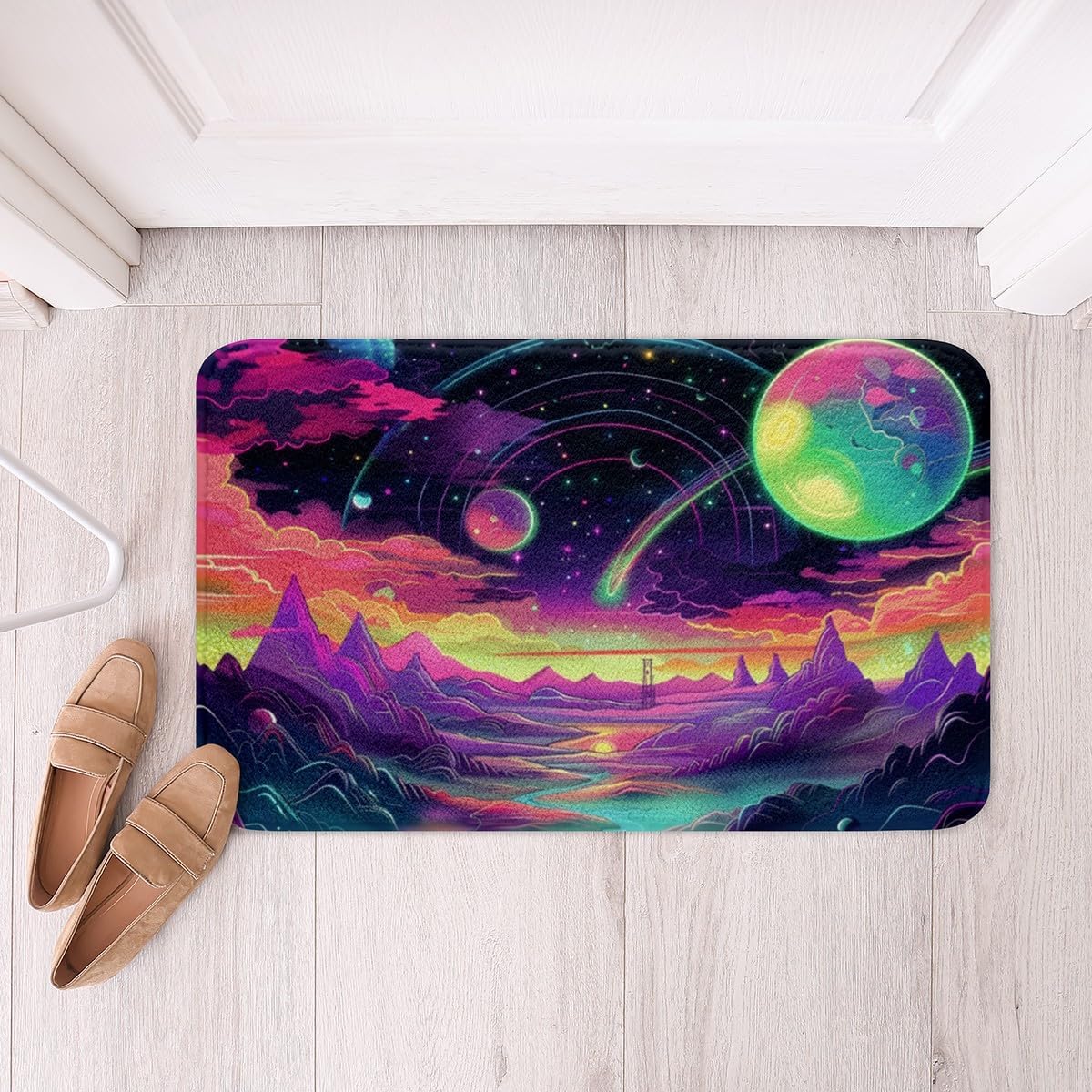 Erosebridal Yoga Bathroom Rugs Gradient Bath Mat,Meditation 20"X 32" Doormats Floor Mats for Kids Boys Girls Teens Lotus Art Non Slip Bath Rug