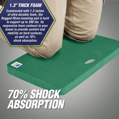 RUGGED RHINO Heavy Duty Patent Pending Kneeling Pad, Shock Absorbent Thick Knee Pads, Holds Up to 300 lbs, Protect Knees from Hard Concrete Surfaces, For Mechanics, Yard Gardening, Gym, Slate Gray