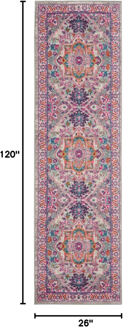 Nourison Home Passion Teal Multicolor 9' x 12' Area Rug - Easy Clean, Non Shedding, Bed Room, Living Room, Dining Room, Kitchen (9' x 12')