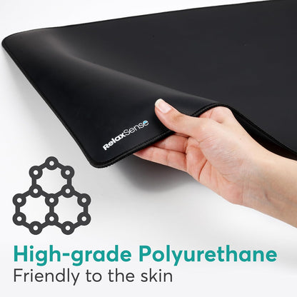 Grounding Mat for Feet, Desk & Bed - Foldable Earthing Mat Grounding Pad with 5 Ft Cord & Tester Pen - Lightweight PMF Pad for Sleep, Yoga, Meditation & Stress Relief (16 x 29 in)