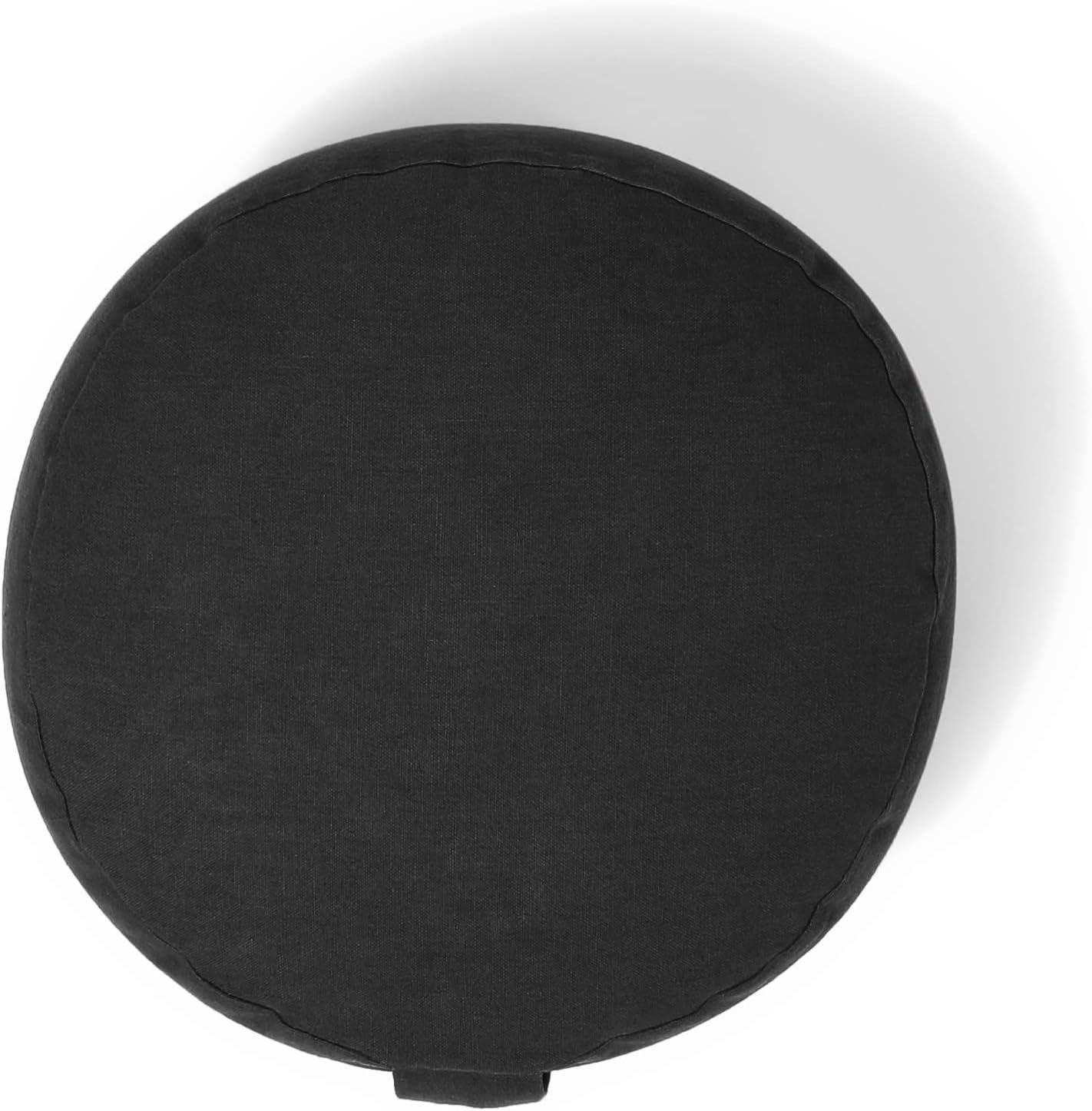 Organic Round Meditation Cushion by renoo - Durable Comfortable Cotton, Linen, Hemp - Modern Zafu - Buckwheat Floor Pillow Yoga Bolster in 15 Colors Removable Cover - 15 inches - Vanilla