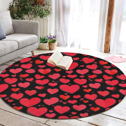 Soft Round Yoga Carpet, Large Home Decor Mat, Non-Slip Machine Washable Kitchen Office Circle Rug Compatible with Cool Norse Viking Vegvisir Runic Compass
