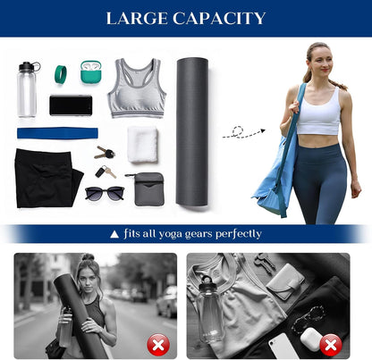 Tumaz Yoga Mat Bag | Padded Adjustable Shoulder Strap | Fits Up to 26" Mats | Multi-Pocket Storage for Essentials | Heavy-Duty G-Hook Closure | Lightweight & Durable for Yoga, Pilates & Fitness
