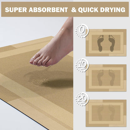 YDKGL Non Slip Long Bath Mat Bathroom Runner, Rubber Backing Ultra Thin Bathroom Rugs Fit Under Door Quick Dry Super Absorbent Washable Bath Rug Shower Mat for Bathtub Sink Floor, Dark Gray 17"x47"