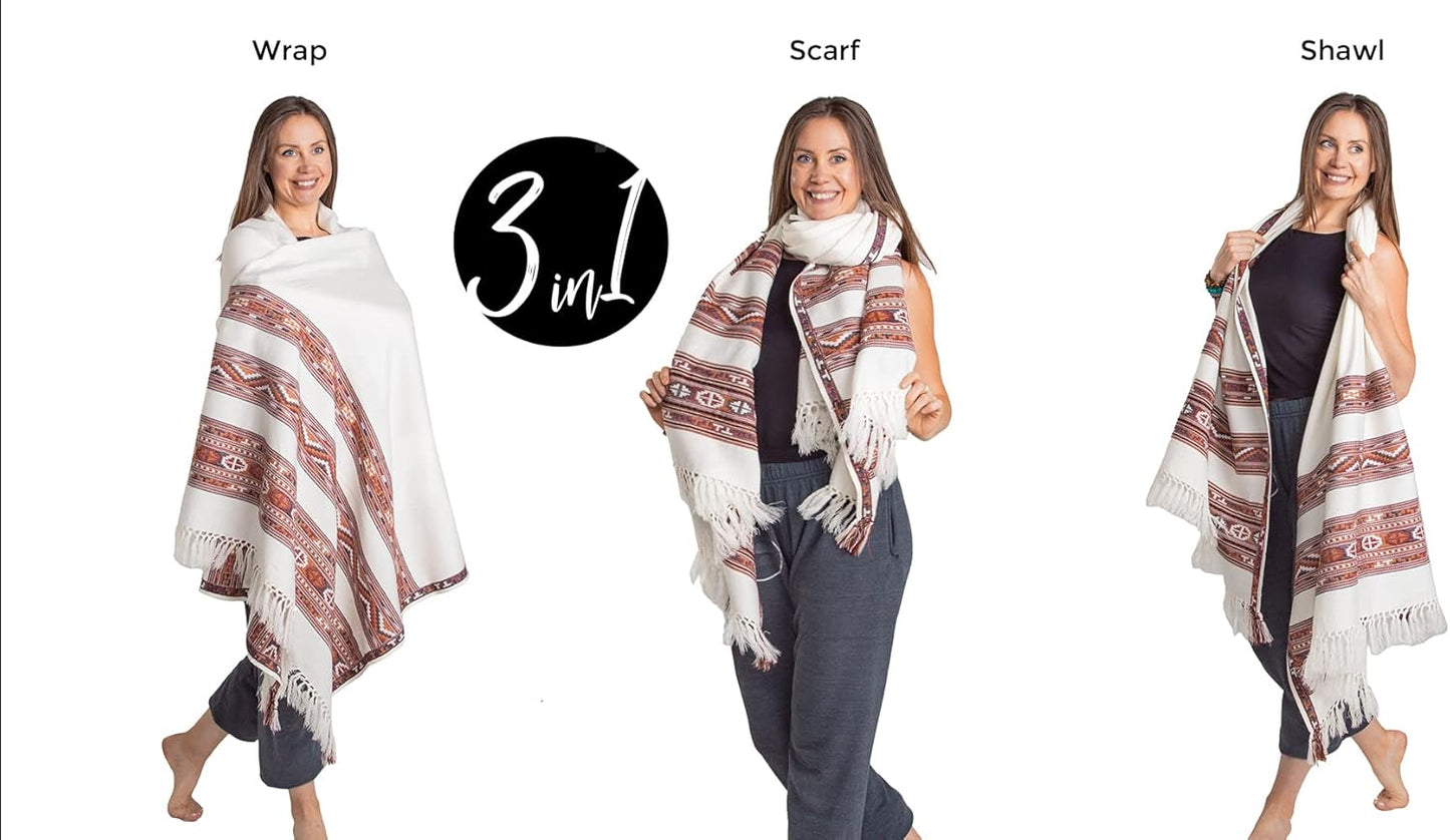 Meditation Shawl or Blanket, Exotic Shawl/Wrap, Oversize Scarf or Stole. Unisex