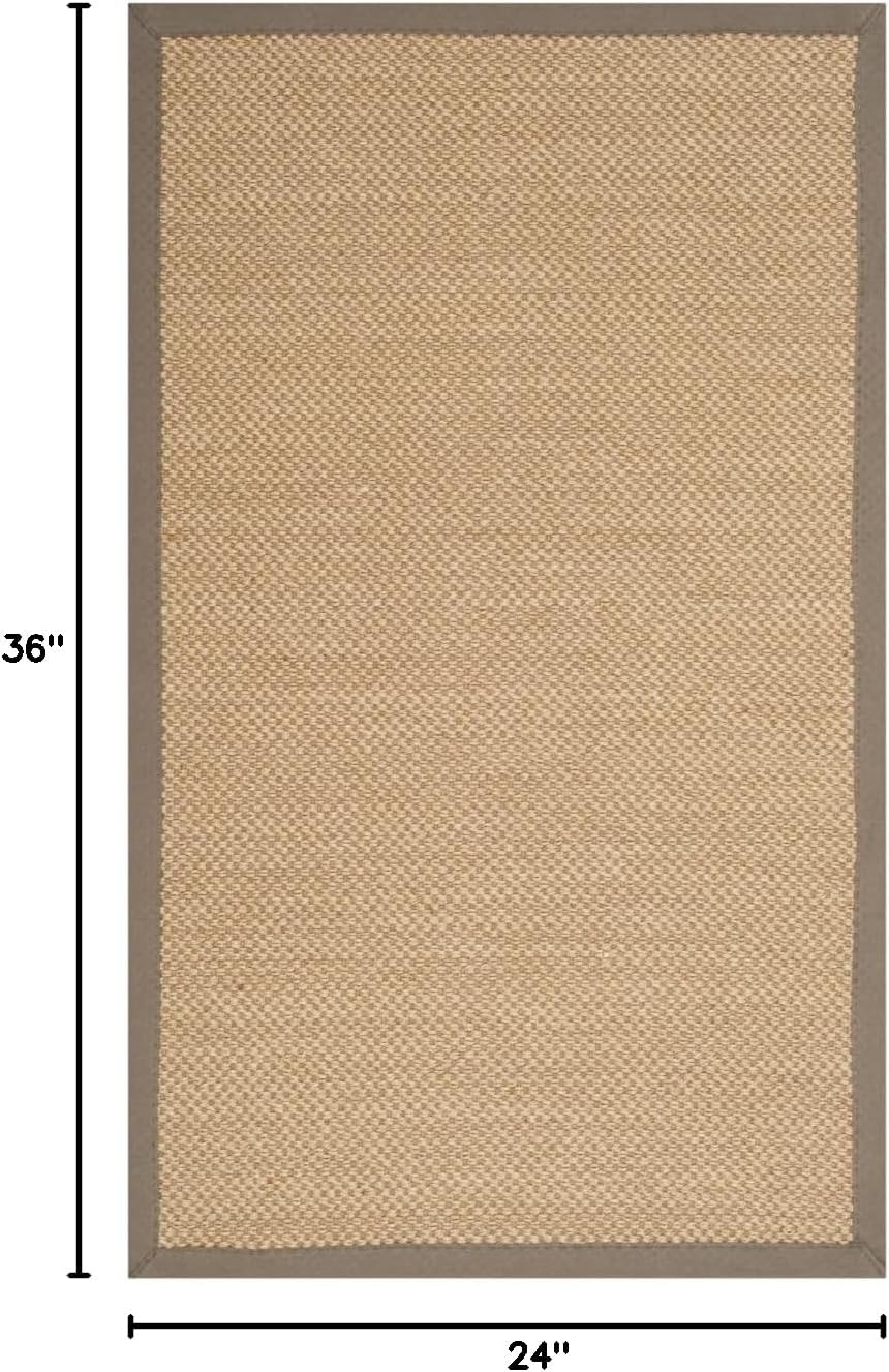 SAFAVIEH Area Rug 11x15 - Natural Fiber Collection - Large - Maize & Linen Color, Sisal, Woven Design with Border (NF141B) - Colors B