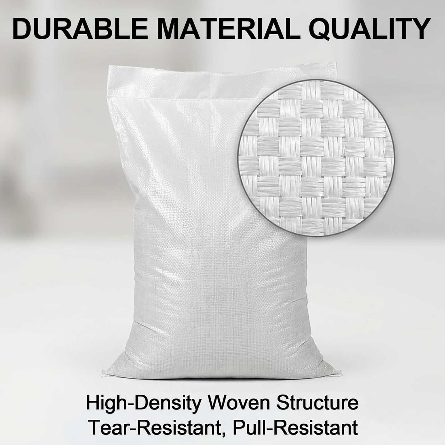 MAQIHAN Empty Sand Bags - 8PCS Woven Polypropylene Heavy Duty Tear Resistant Sandbags for Hurricane Sand Bags for Flooding Construction Project Storing Dry Materials
