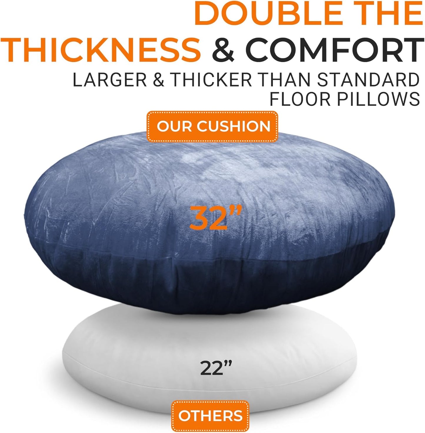 Cheer Collection Meditation Cushion - Ergonomic Floor Pillow, Yoga Pillow with Buckwheat Filling, Zafu Meditation Cushion, Comfort & Meditation Posture Support