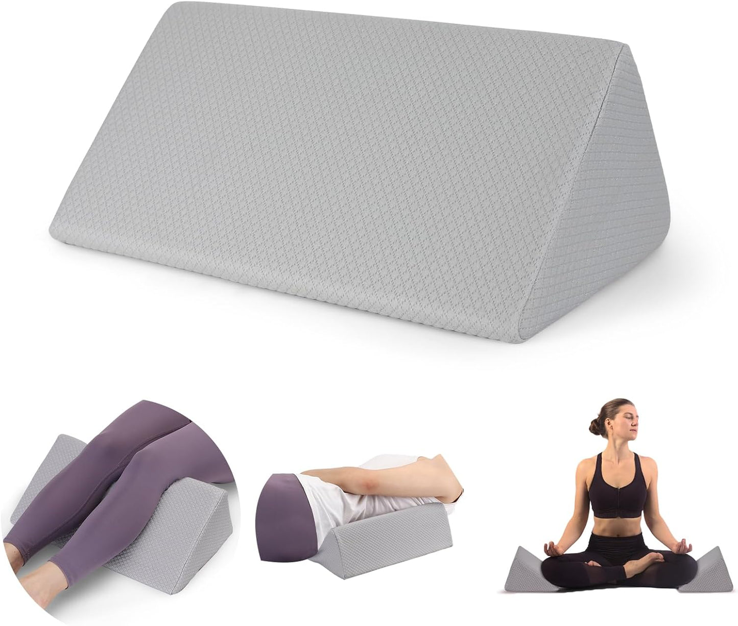 Small Wedge Pillow, Small Wedge Pillow for Sleeping, Foam Wedge for Yoga, Laptop, Memory Foam Positioning, Foam Pillow for Chair, Provide Support and Relieve Fatigue(Blue-17.7")