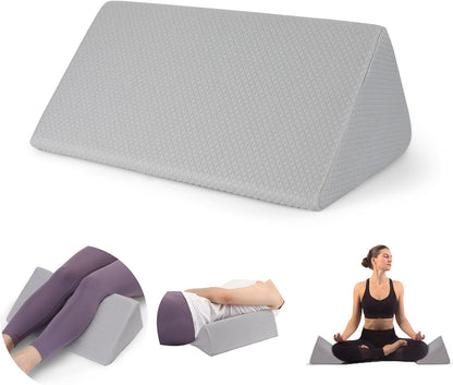 Small Wedge Pillow, Small Wedge Pillow for Sleeping, Foam Wedge for Yoga, Laptop, Memory Foam Positioning, Foam Pillow for Chair, Provide Support and Relieve Fatigue(Blue-17.7")