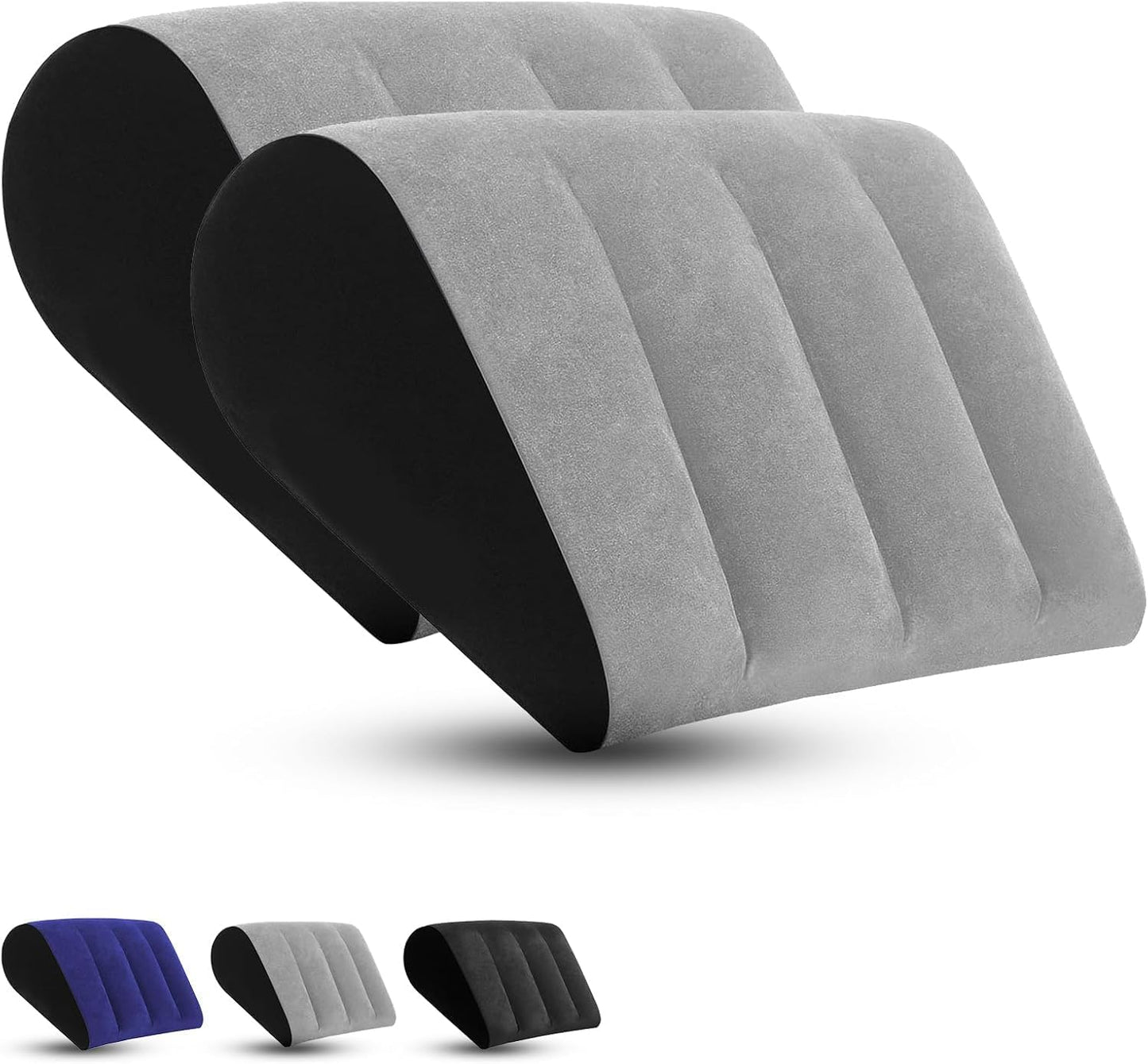 Prosixtoy Portable Wedge Pillow Inflatable Cushion - Body Positioners Lightweight Wedge Pillow for Sleeping, Leg Elevation, Use in Bed, Travel, Camping, Fast Inflating Deflation (Black)