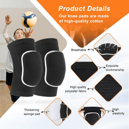 HISFFOG Volleyball Knee Pads for Dancers, Soft Breathable Knee Pads for Men Women Younth Girls Kids Knees Protective, Knee Braces for Volleyball Football Dance Yoga Wrestling Running Cycling