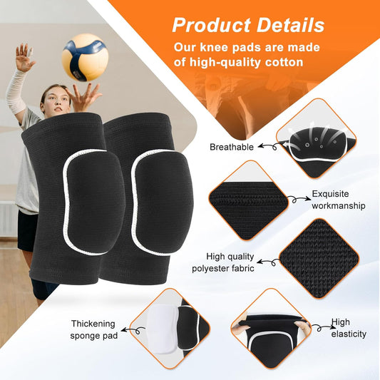 HISFFOG Volleyball Knee Pads for Dancers, Soft Breathable Knee Pads for Men Women Younth Girls Kids Knees Protective, Knee Braces for Volleyball Football Dance Yoga Wrestling Running Cycling
