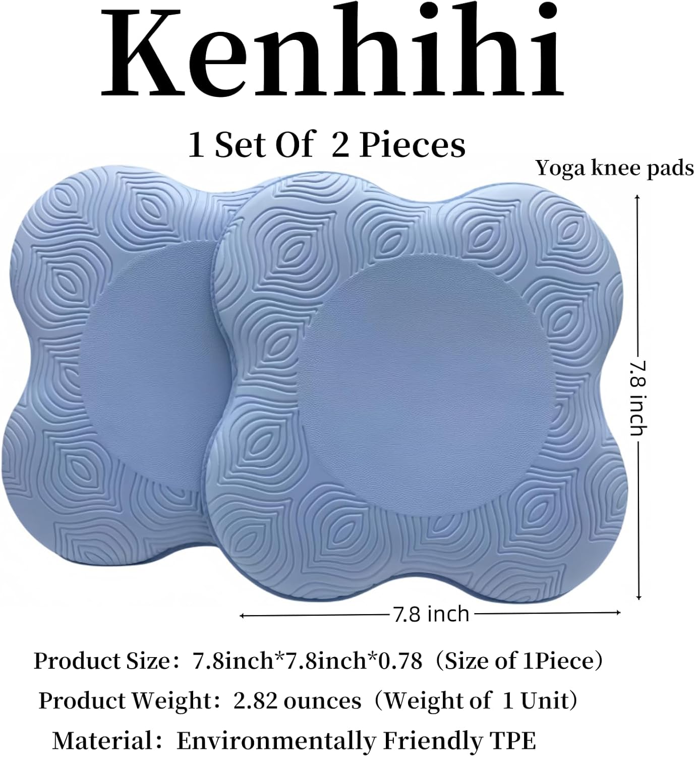 Yoga Knee Guards (Set of 2) - Male and Female Yoga Props and Accessories for Fitness, Travel, Meditation, Kneeling, Balance, Floor, Pilates Pads for Knee and Elbow