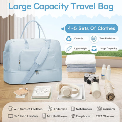 Gym Bag Womens Mens with Shoes Compartment and Wet Pocket Travel Duffel Bag for Women for Plane Sport Gym Tote Bags Swimming Yoga Waterproof Weekend Overnight Carry on Bag Hospital Holdalls - Colors A