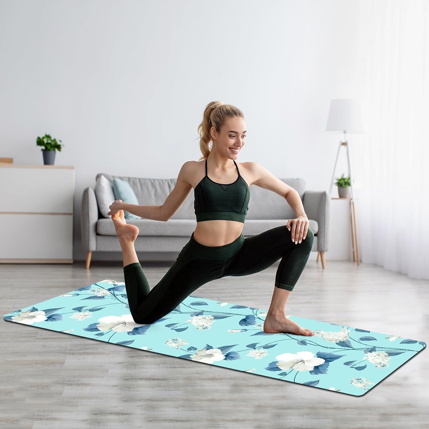 FOLAI Extra Thick Yoga Mat 6mm，pilates mat thick - Non-Slip Exercise Mat for HIIT, Pilates & Home Workouts & Workout with Free Carry Strap