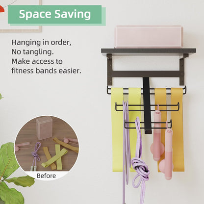 TJ.MOREE 2 Tier Floating Shelf Compatible with Tonal Accessories, T-Bracket Lock Adapters Hanger, Wall Mount Home Gym Storage Rack for Fitness Equipment