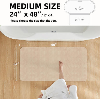 TYUU Bath Mat, Bathroom Rugs Non Slip Washable Thin Absorbent Quick Dry Bath Mat Fits Under Door Bathroom Floor Mat Perfect for Bath, Shower, or Sink 24"x36" Dark Grey