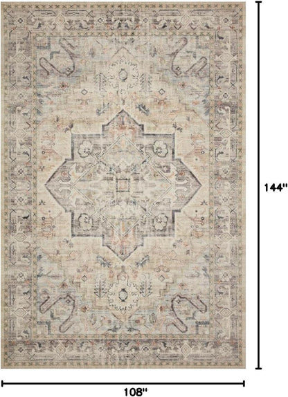 Loloi Hathaway Collection HTH-06 Blush/Multi 2'-6" x 7'-6", .25" Thick, Runner Rug, Soft, Durable, Printed, Modern, Low Pile, Non-Shedding, Easy Clean, Living Room Rug