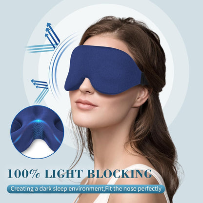 ZGGCD Sleep Mask for Side Sleeper, Light Blocking Sleeping Eye Mask for Women Men, 3D Contoured Cup Night Blindfold, Luxury Eye Cover Eyeshade with Adjustable Strap for Travel, Nap, Black