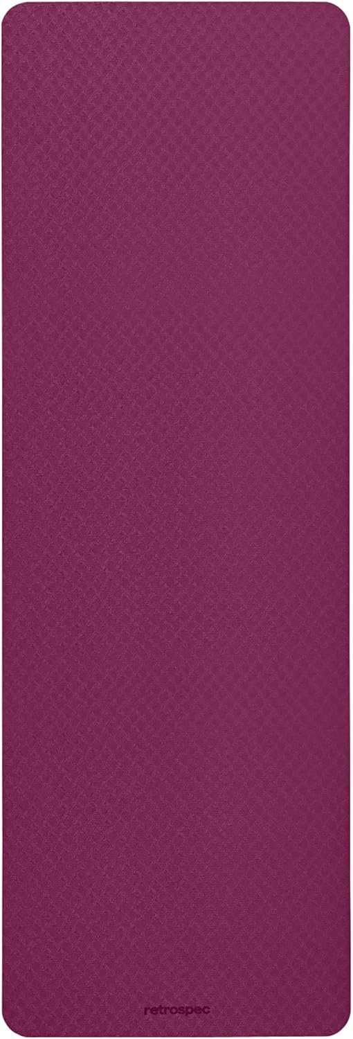 Retrospec Zuma Yoga Mat | 1/2 Inch Thick Non Slip Workout Mat | TPE Exercise Mat for Yoga, Pilates & Stretching | 72x24in