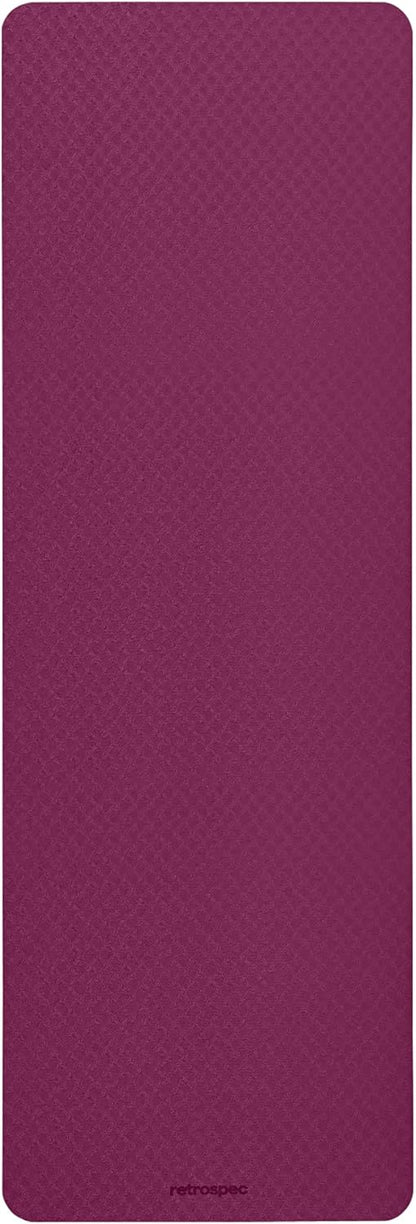 Retrospec Zuma Yoga Mat | 1/2 Inch Thick Non Slip Workout Mat | TPE Exercise Mat for Yoga, Pilates & Stretching | 72x24in