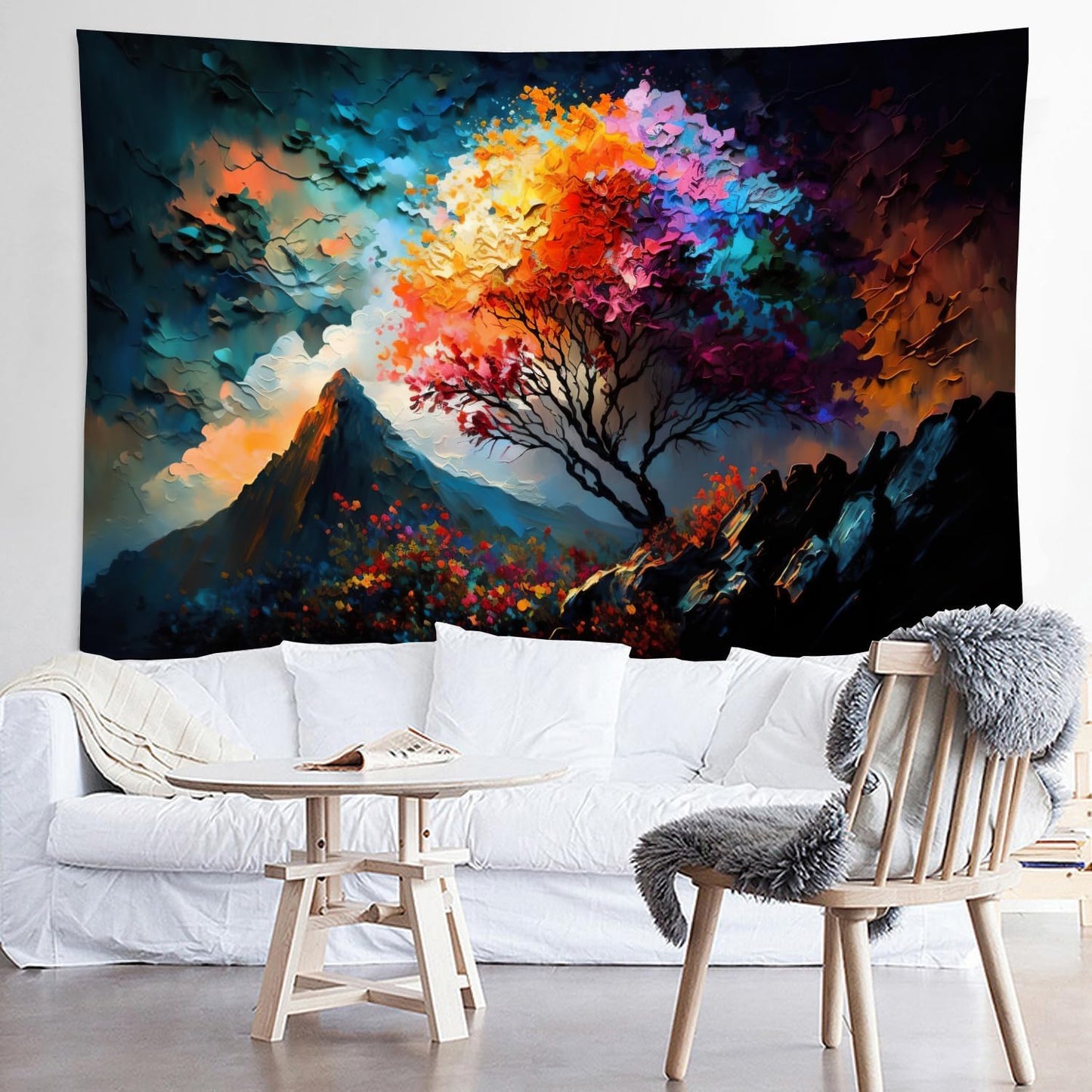 LYFANS Wooden Bridge Water Printing Fabric Tapestry Decorative Wall Art Tablecloth Bed Cover Picnic Carpet Beach Towel Bedroom Dormitory Living Room Multi functional Tapestry 79 x 59 inches