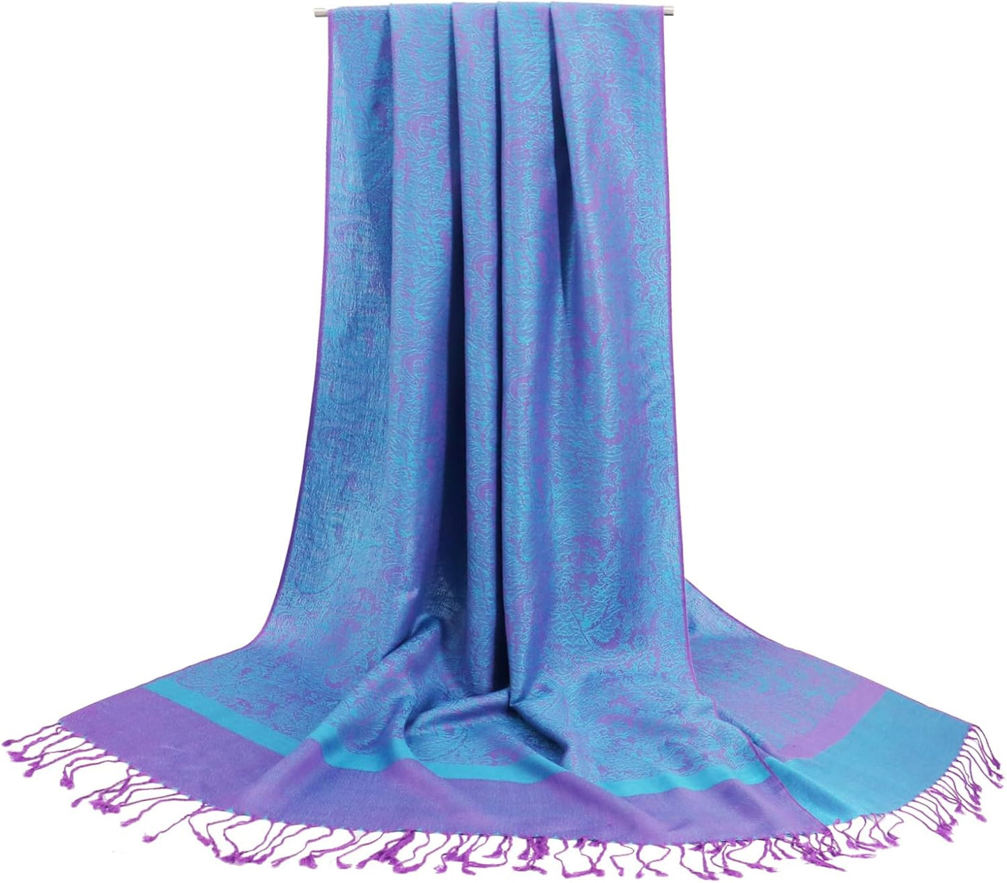 vimate Silky Paisley Pashmina Shawl Scarf-Women's Soft Double-side Jacquard Pashminas Wrap for Evening Dress Travel Shawl