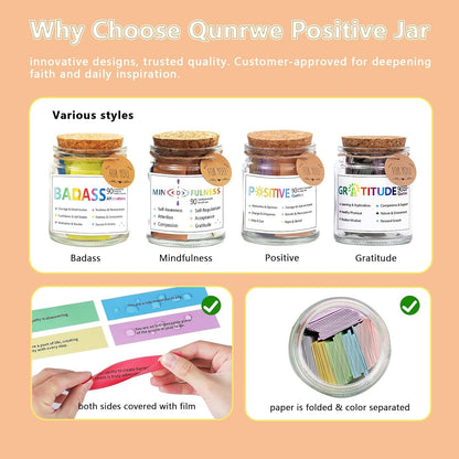 Mindfulness Affirmation Jar for Women,Mindful Meditation Cards,Self Care Relaxation Mental Health Stress Anxiety Relief Gifts for Women Men Friend Therapist,Yoga Retreat Therapy Meditation Accessories