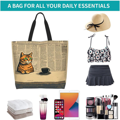 Tote Shoulder Bag Large Durable Reusable Eco-friendly Handbag Lightweight Stylish for Daily Use-19.7x15.7x5.9 Inch - Colors A