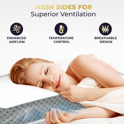 Royal Therapy Memory Foam Pillow, Queen Neck Pain Relief, Contour Cervical Pillow, for Neck and Shoulder Pain, Side, Back and Stomach Sleeper, 24x14x5 inches