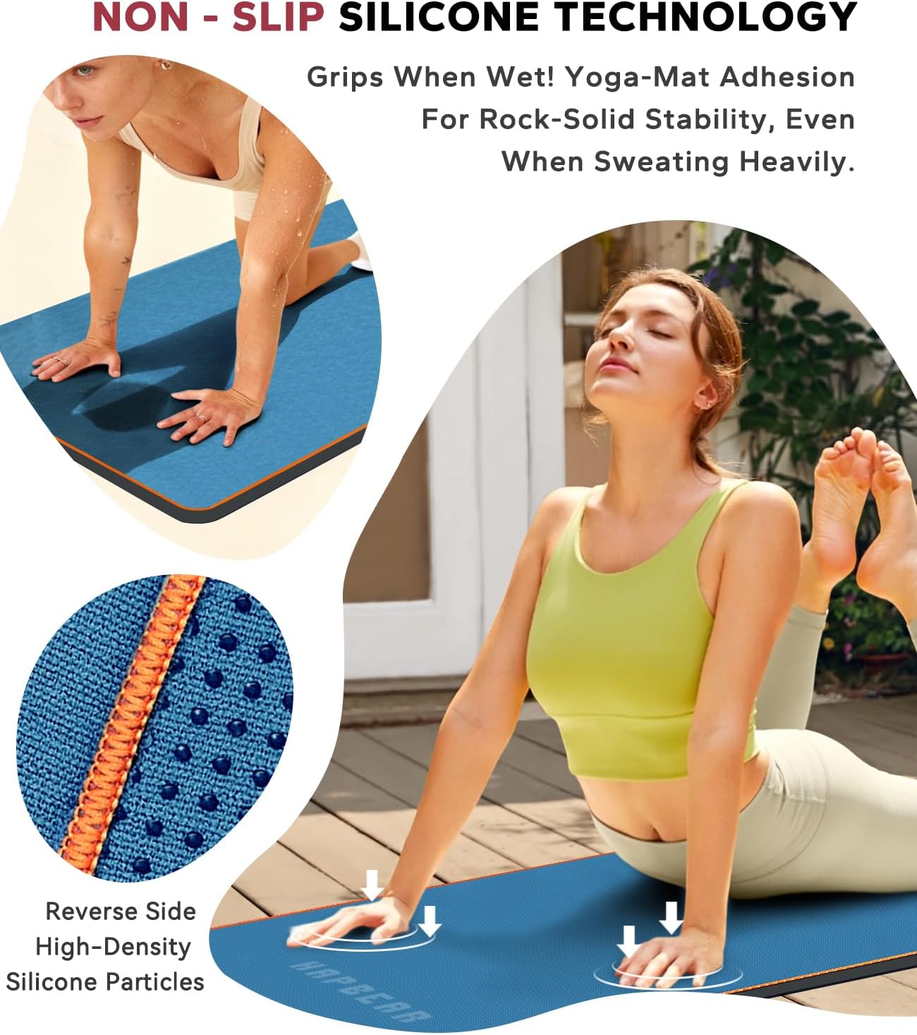 HAPBEAR Hot Yoga Towel with Non-Slip Grip Dots, Super-Absorbent Microfiber Yoga Mat Towel for Sweaty Bikram, Pilates and Studio Workouts - Grey