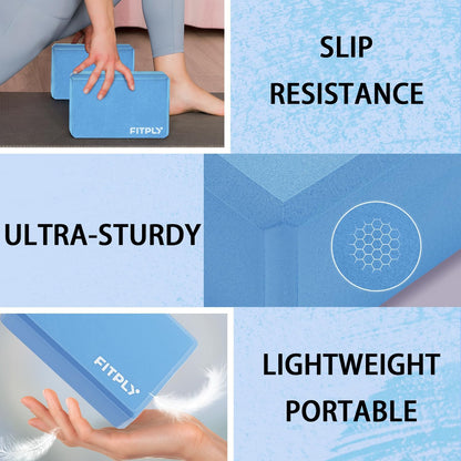 Yoga Blocks 2 Pack - Non-Slip Yoga Brick & Foam Blocks Yoga Set, High-Density Pilates Block for Stretching, Meditation, and Exercise Blocks Foam, Ideal for Deep Poses