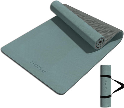 PAIDU Yoga Mat 8mm Super Thick TPE Fitness Mat | SGS Certified | Non-Slip, Odorless & Tear-Resistant | Unisex with Strap | for Yoga, Pilates, Meditation & Home Workouts