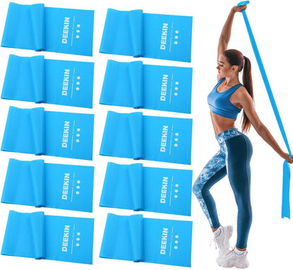 DEEKIN 10 Pcs Resistance Bands Professional Exercise Elastic Bands Latex-Free Yoga Starter Set for Pilates, Physical Therapy, Strength Training, Yoga, Working Out for Women Home Gym